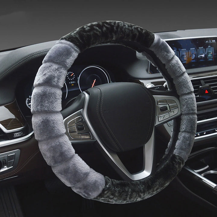 Winter Plush Steering Wheel Cover Easy to Install and Anti-slip Fluffy Wheel Protector Suitable for Car Truck Van SUV MIAO-US