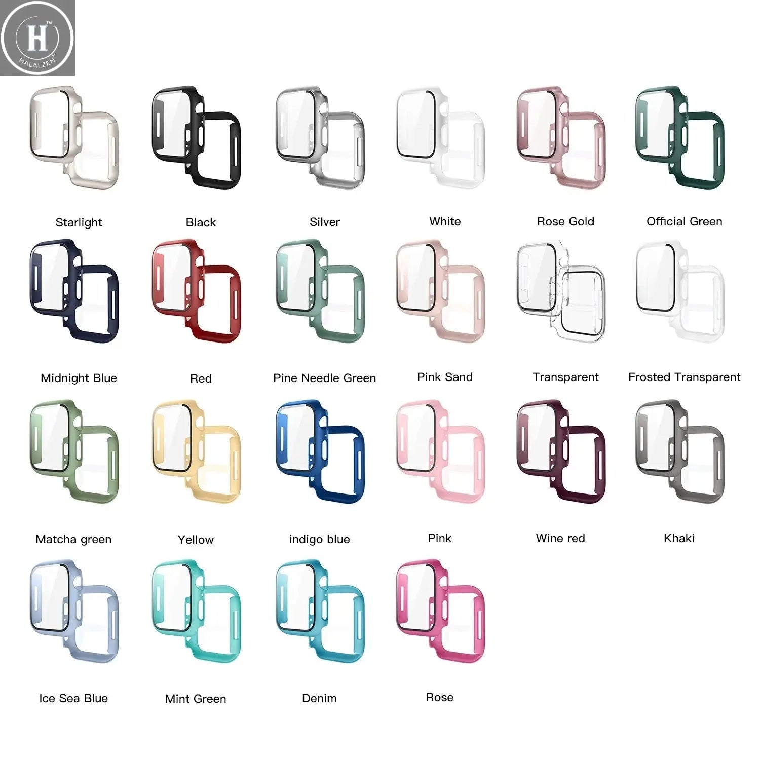 Tempered Glass+Cover For Apple Watch 11 10 9 8 7 46mm 42mm PC Bumper Screen Protector Case iWatch Series 7 6 5 4 SE3 44 40 45mm HALALZEN