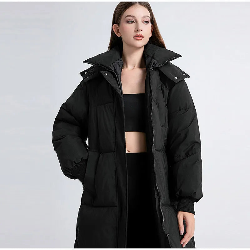 2024 New Zipper Thicken Snow Parkas Women Warm Thickened Long Sleeved Coats With Hood For Woman Winter Waterproof Outwear Tops ﻿