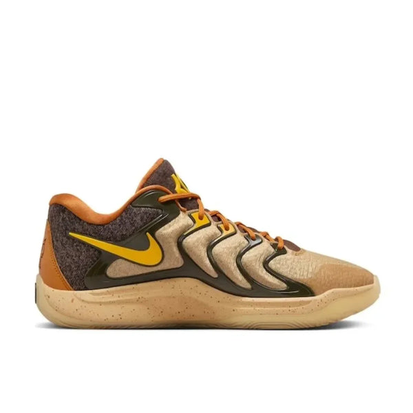 Nike New Listing KD 17 Men's Low Top Basketball Shoes Comfortable Hundred Shock Absorption Sneakers Brown and Grey Colors