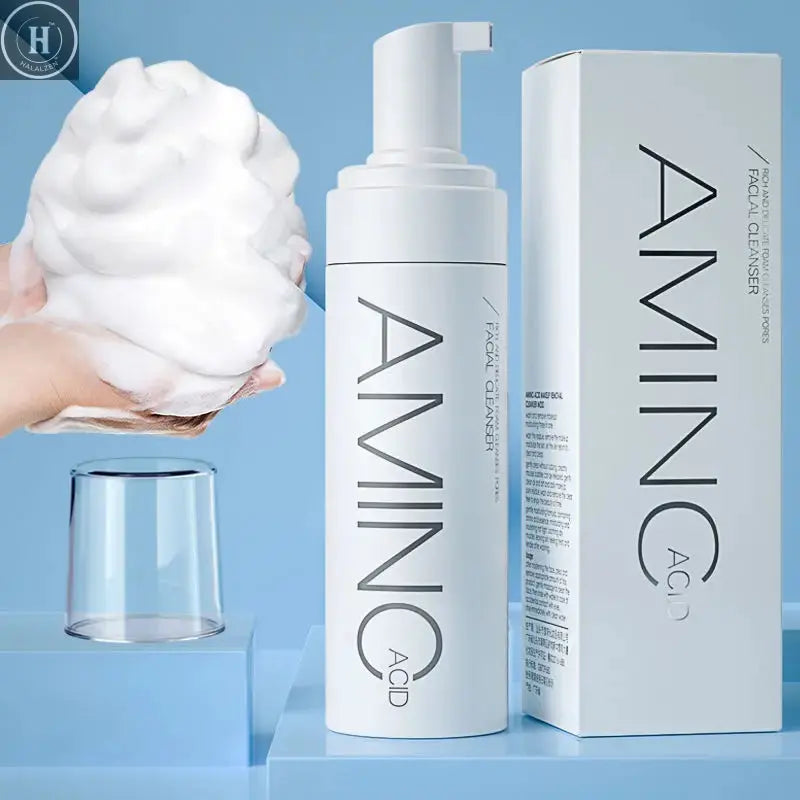 100/150ml Amino Acid Cleansing Mousse Oil Control Deep Cleaning Mites Removal Acne Moisturizing Face Cleanser Foam Brighten Skin HALALZEN