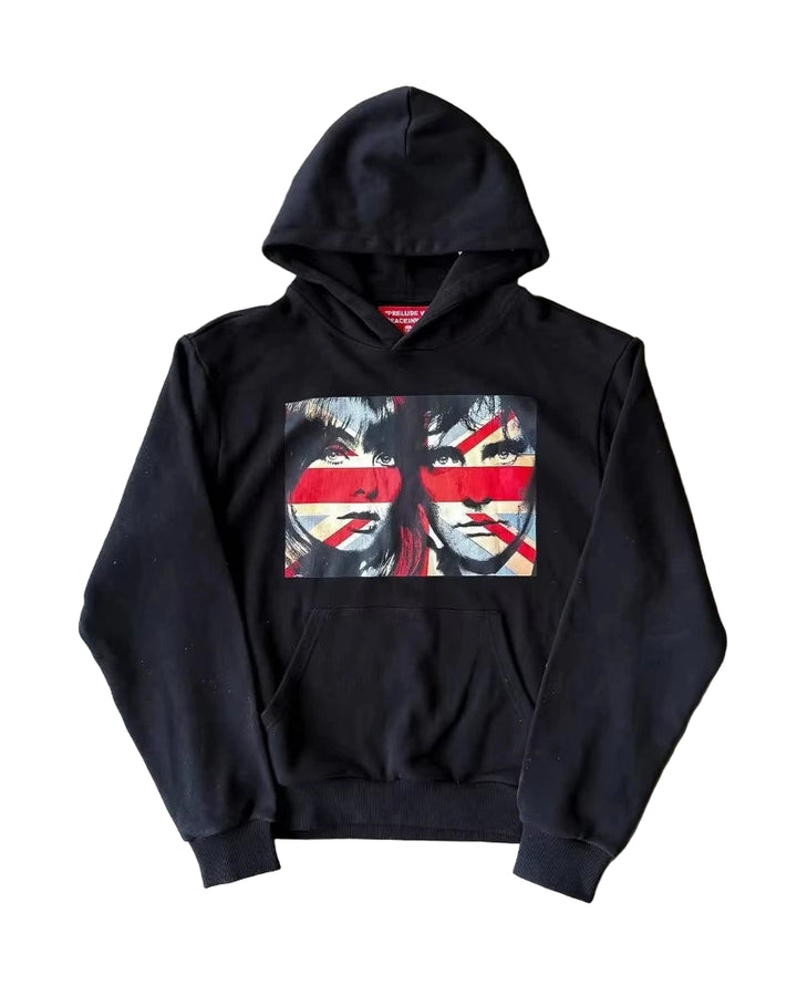 American Retro Design Harajuku Y2K Casual Loose Hoodie Street Hip-hop Fashion Punk Oversized Sweatshirt