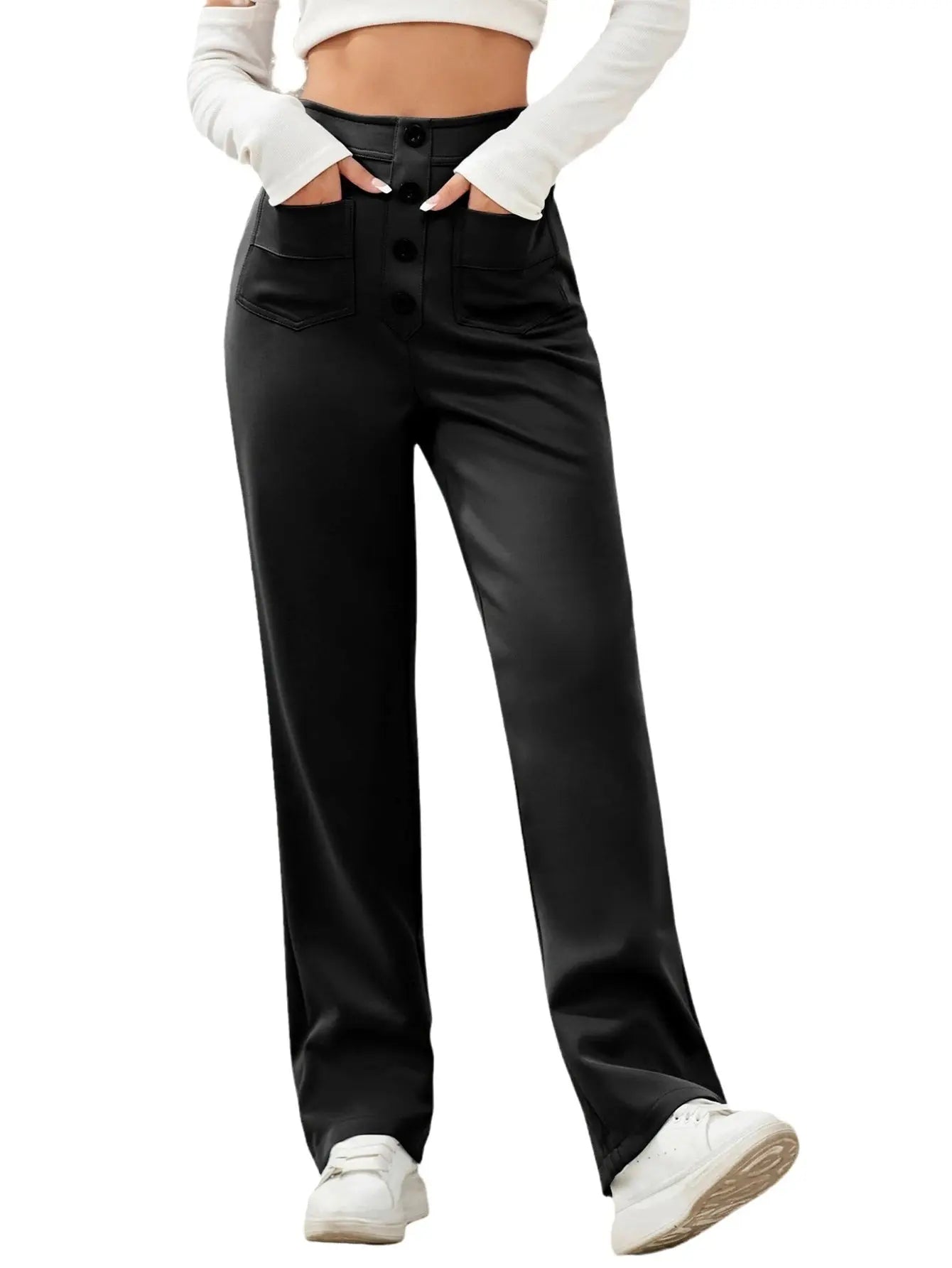 Women Sweatpants 2024 High-Waisted Multi-Pocket Cargo Pants Elegant Full-Length Casual Pants Halalzen UK