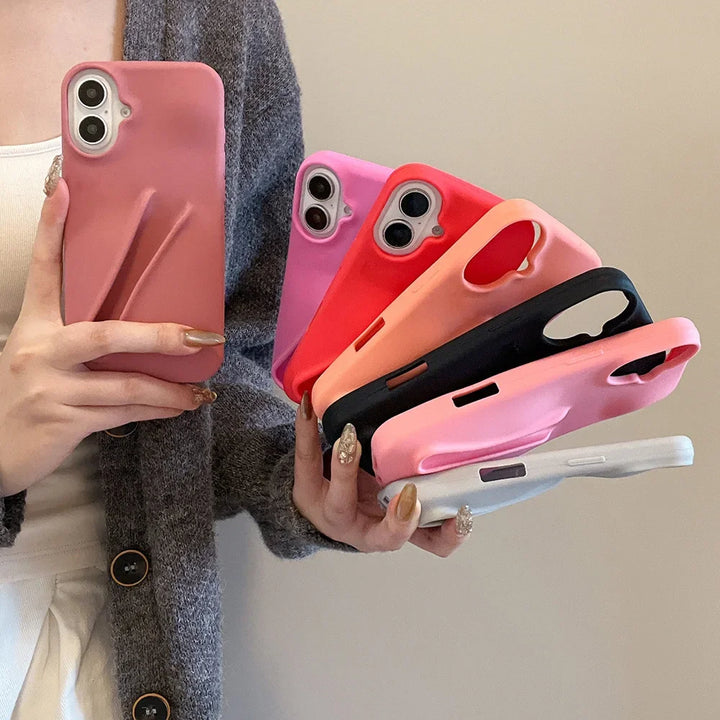 INS Lipstick Silicone Phone Case For iPhone 11 13 16 15 14 13 12 Pro Max 16 Plus Portable Lip Gloss Holder Soft Silicone Cover