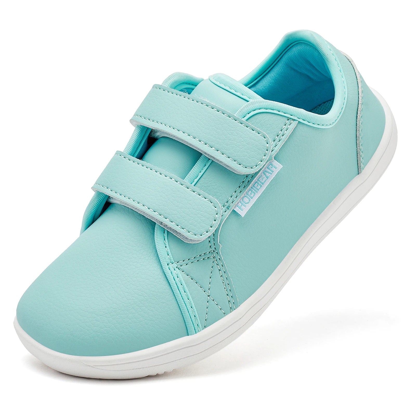 HOBIBEAR Minimalist Kids Barefoot Sneakers | Hook Loop | Wide Toe Shoes | Artificial Leather Sneakers