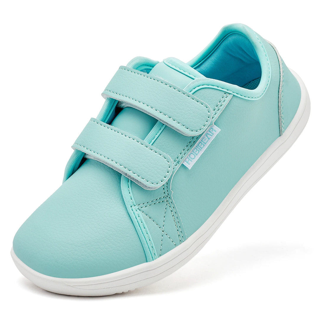 HOBIBEAR Minimalist Kids Barefoot Sneakers | Hook Loop | Wide Toe Shoes | Artificial Leather Sneakers