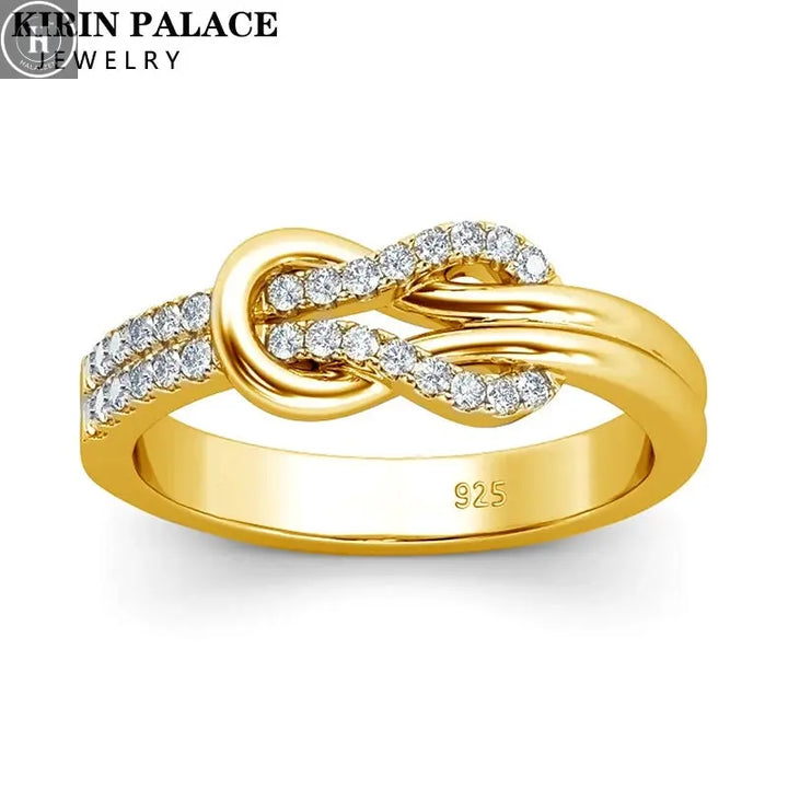 Kirin Palace 750 18K 14K Rose Gold Moissanite Ring for Women D VVS Solitaire Matching Wedding Diamond Band Engagement Christmas HALALZEN