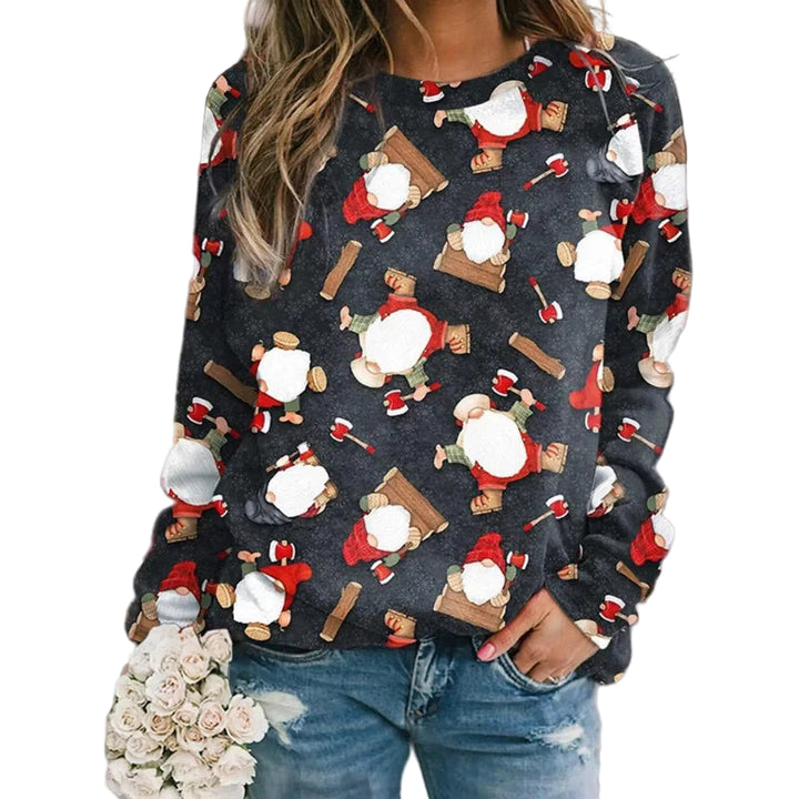 3D Print Women's Sweatshirts Christmas Snowman Sweatshirt Santa Claus Casual Crewneck Hoodie Y2k Street Fashion Pullover Tops