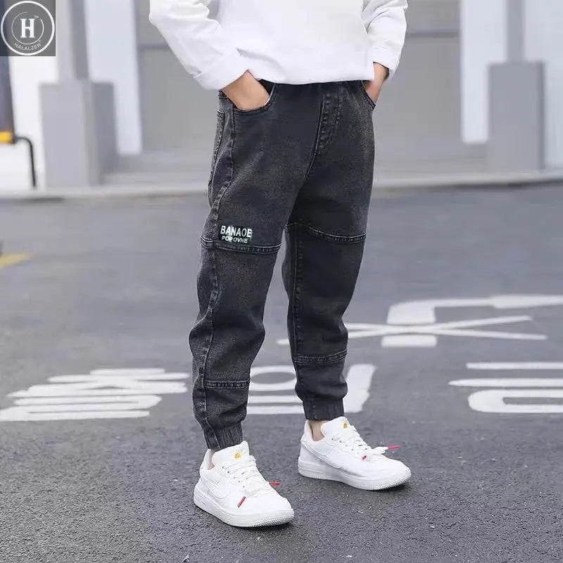 IENENS Kids Boys Jeans Baby Clothes Classic Pants Children Denim Clothing Infant Boy Casual Bowboy Bottoms Trousers  4-11 Years HALALZEN