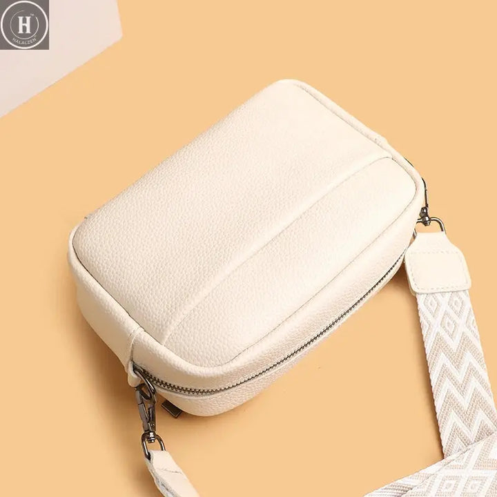 100% Genuine Leather High Quality Soft Cowhide Female Messenger Bag Sac Women Handbags Fashion Designer Brand Small Shoulder Bag HALALZEN