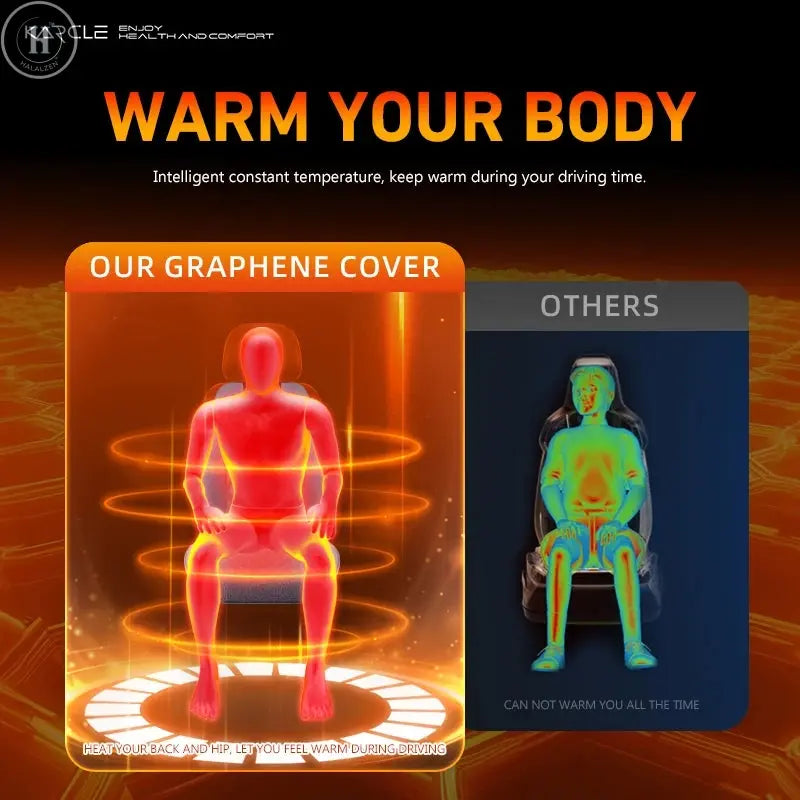 Heated Car Seat Cover Fleece Graphene Fast Car Seat Heater 12/24V Warm Plush Seat Protector Car Heating Mat Winter Seat Cushion HALALZEN