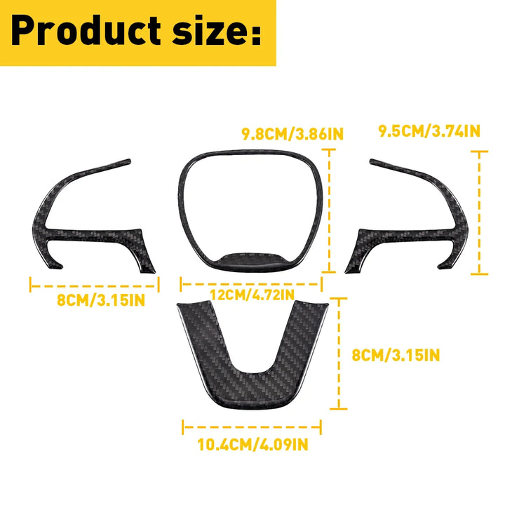 Steering Wheel Decoration Cover Trim Sticker for Dodge Challenger Durango Charger 2015-2022 2021 2020 Car Interior Mouldings ABS