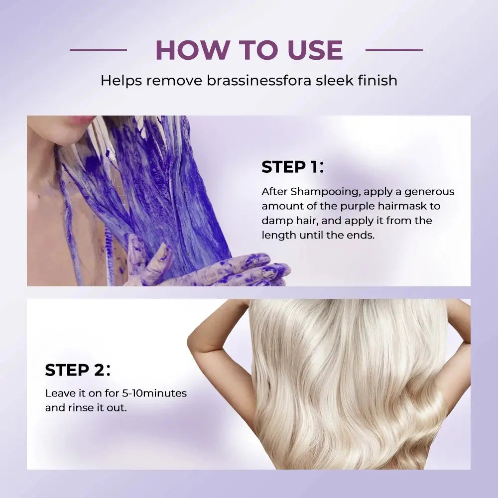 Karseell Purple Hair Mask 16.90 fl.oz 500ml Professional Neutralizes Brass Yellow Tones For Blonde Silver Gray Highlighted Hair HALALZEN