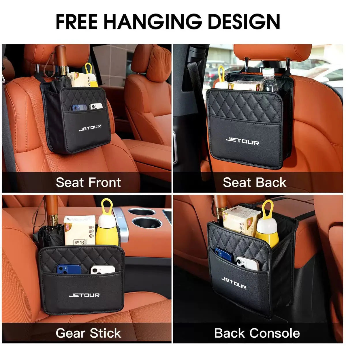 Car Pocket Trunk Bag Organizer Stowing Tidying PU Leather Multi Hanging for Chery Jetour X70 X70SM X90 X95 car Accessories