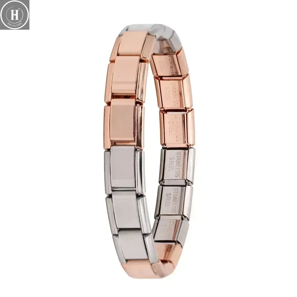 Hapiship New Women's Jewelry 9mm Width Italian Elastic Charm Bracelet Fashion Stainless Steel Bangle ST- HALALZEN