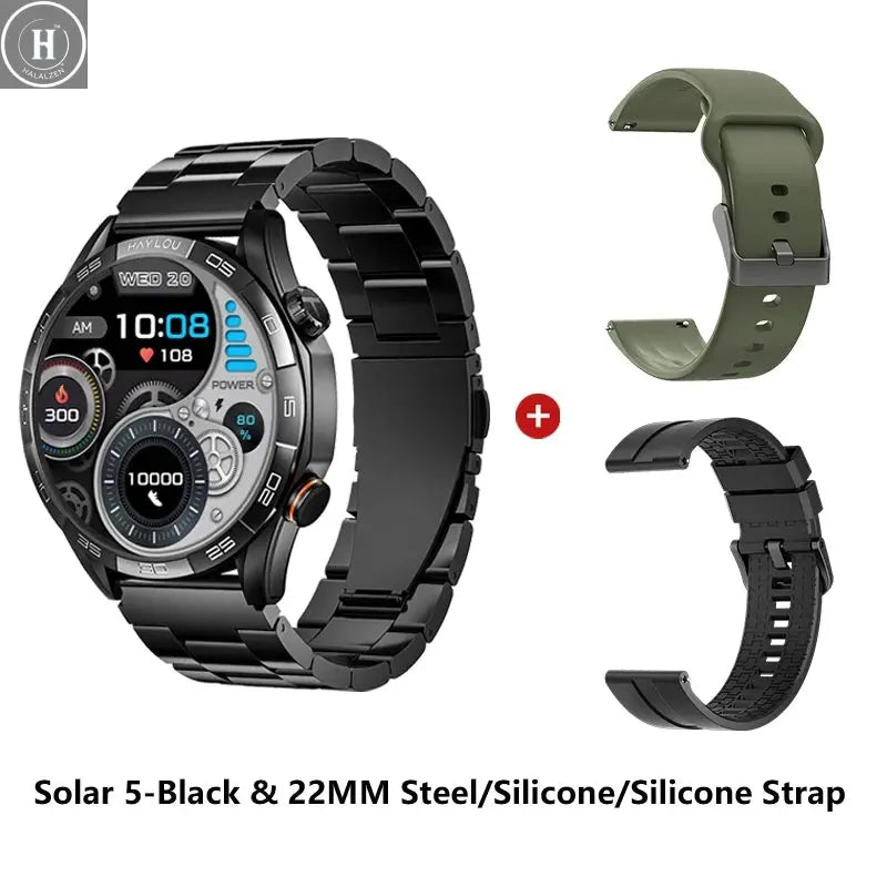 HAYLOU Solar 5 Voice Calling Smartwatch 1.58'' AMOLED Display 60Hz Smart Watch 24H Health Monitoring Sports Smartwatch for Men HALALZEN