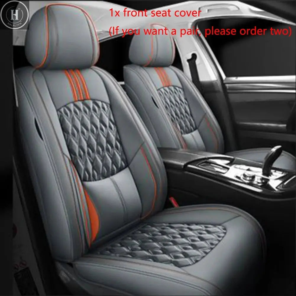 SOGLOTY Four Season Car Seat Cover PU Leather Seat Cushion Universal Breathable Seats Cover Protector Pad Interior Accessories HALALZEN