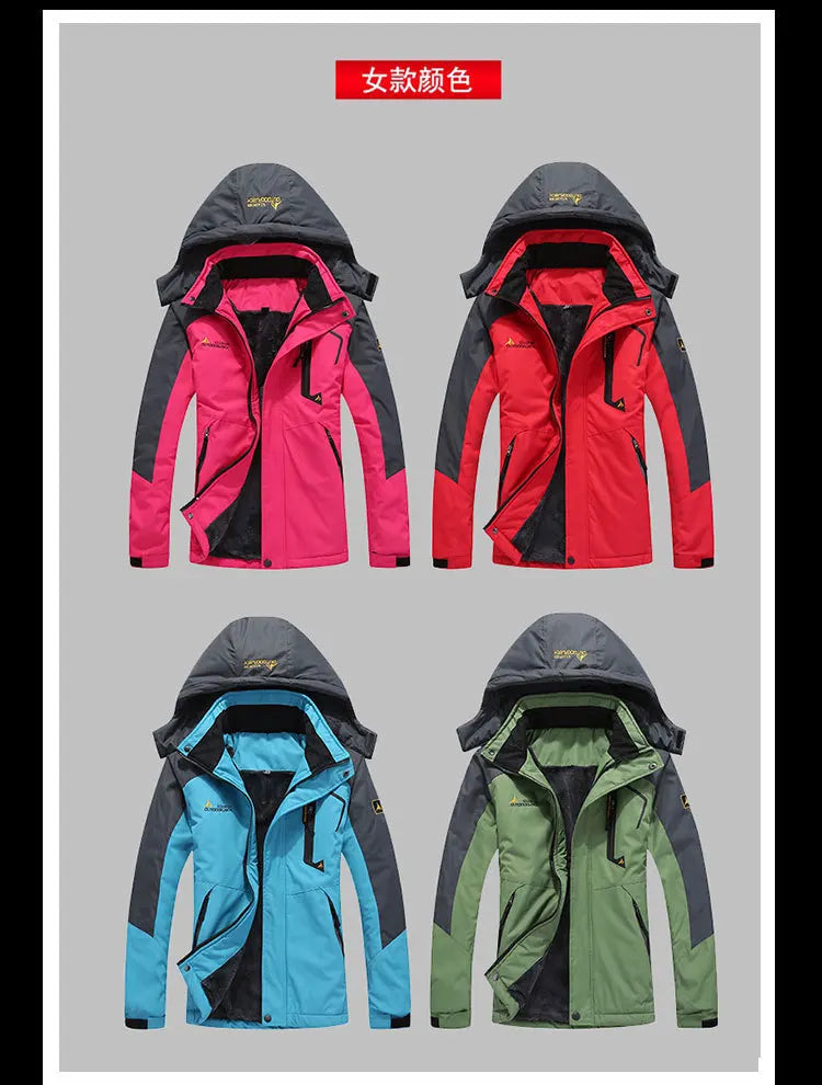 Winter Fashion Ski Snowboard Jacket Women Thermal Fleece Waterproof Fish Casual Work Rain Jacket Coat Windbreaker Parka