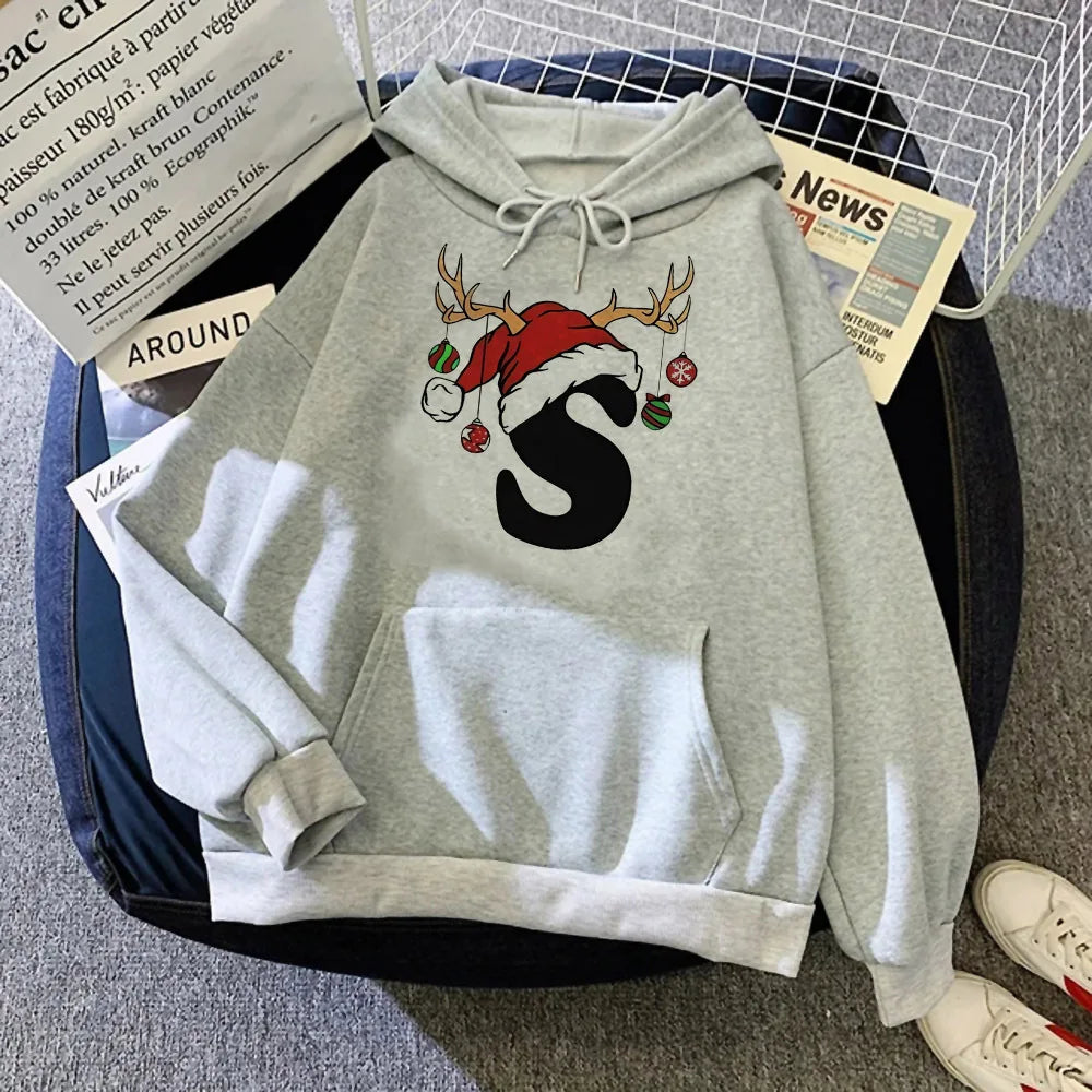 Christmas hoodie graphic funny harajuku kawaii pattern Japanese women pullover comfortable anime soft fabric Japanese