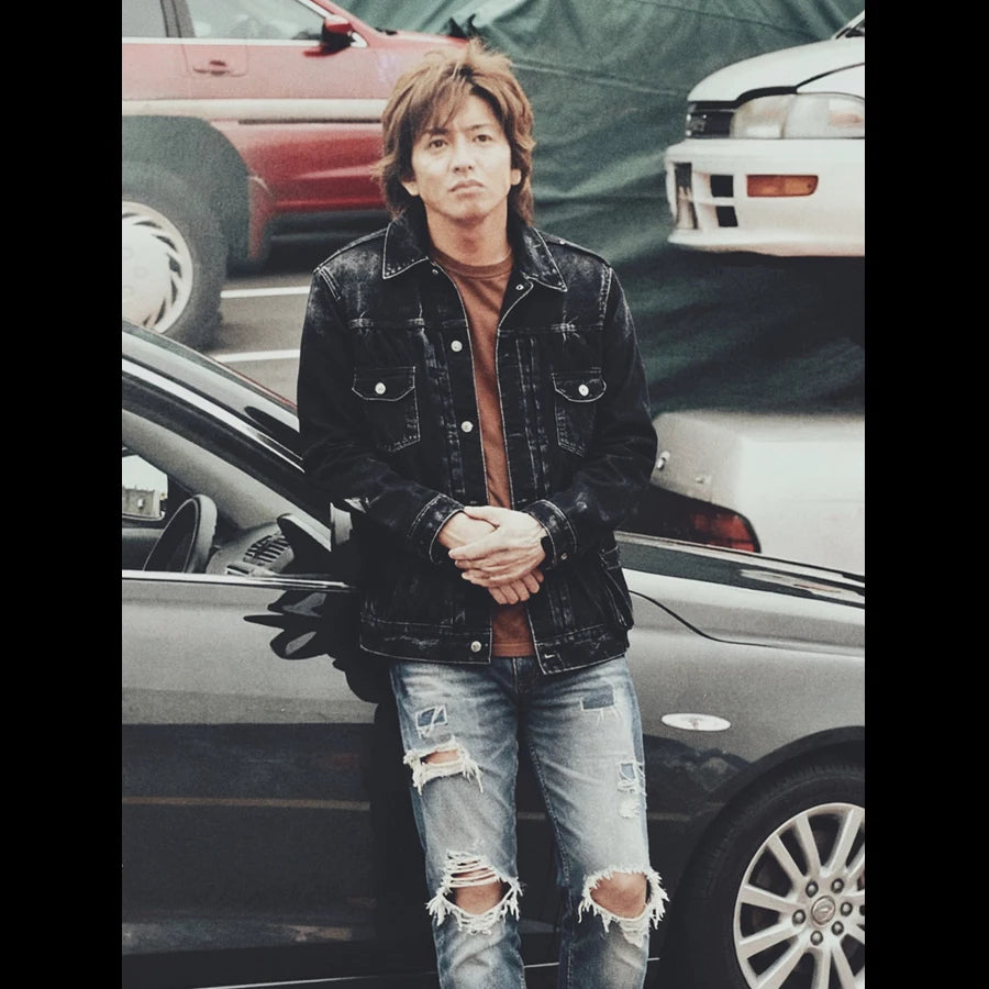 SUGAR 1953 Heavy Washed Natural Wear Darth Vader Denim Jacket