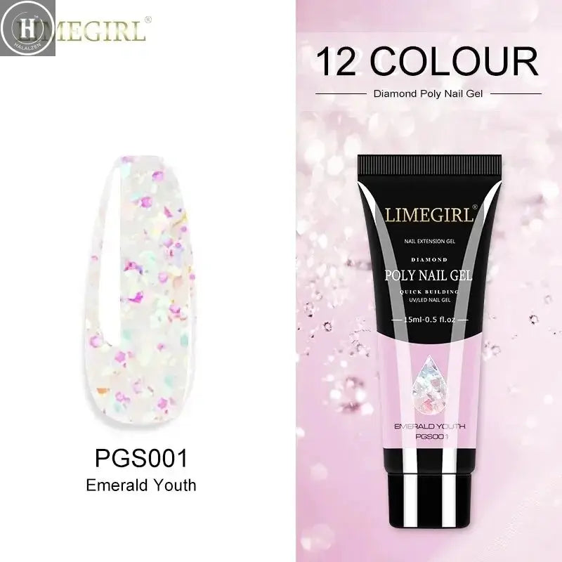 15ml Poly Extension Nail Gel For Nail Art Manicure Design 24Colors UV Varnishes Semi Permanent Builder Nail Gel Polish HALALZEN