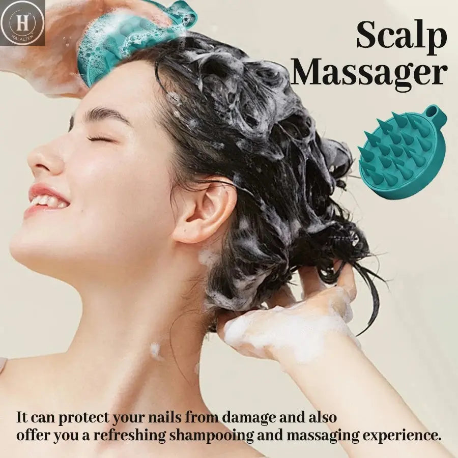 Scalp Scrub Mint & Rosemary Deep Clean Removes Build-up Moisturize Cool Soothe Hair Scalp or Exfoliating Scrub Silicone Massager HALALZEN