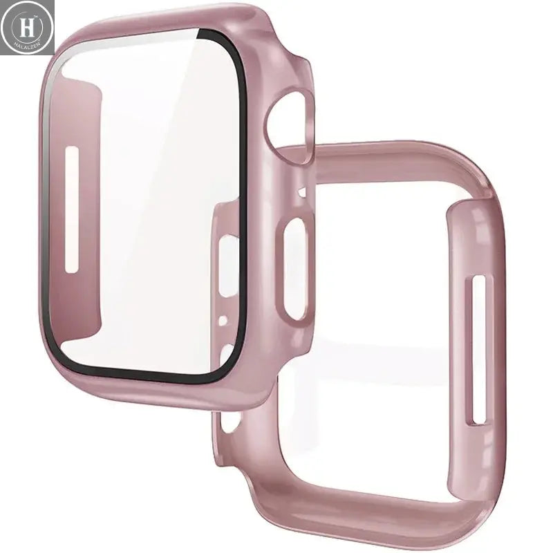 Tempered Glass+Cover For Apple Watch 11 10 9 8 7 46mm 42mm PC Bumper Screen Protector Case iWatch Series 7 6 5 4 SE3 44 40 45mm HALALZEN