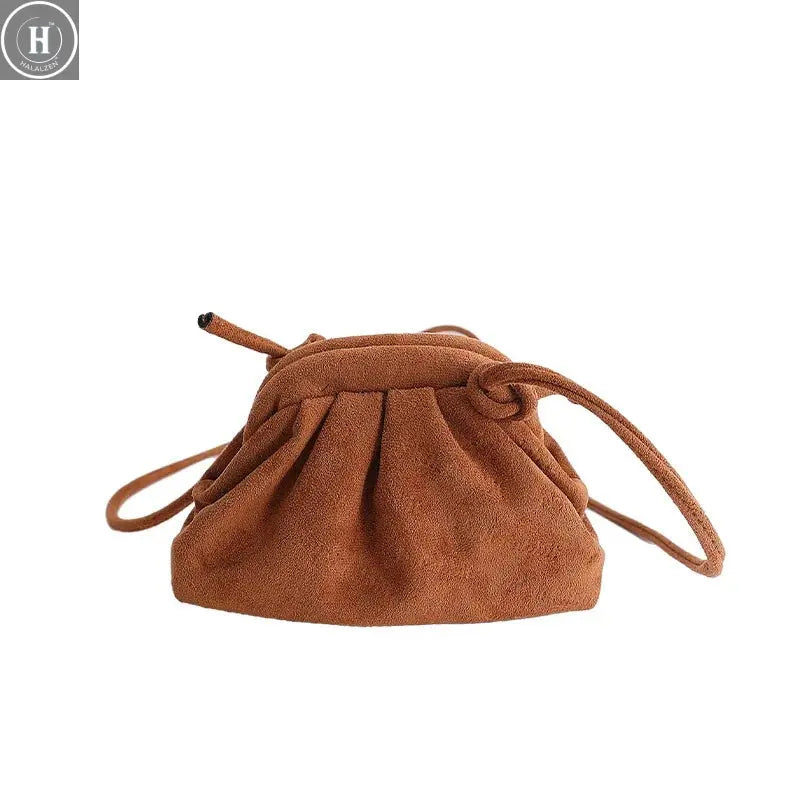 Trendy Matte Shoulder Bag for Women Shell Crossbody Bags Retro Fashion Small Purse Unique Design Versatile Texture Storage Bags HALALZEN