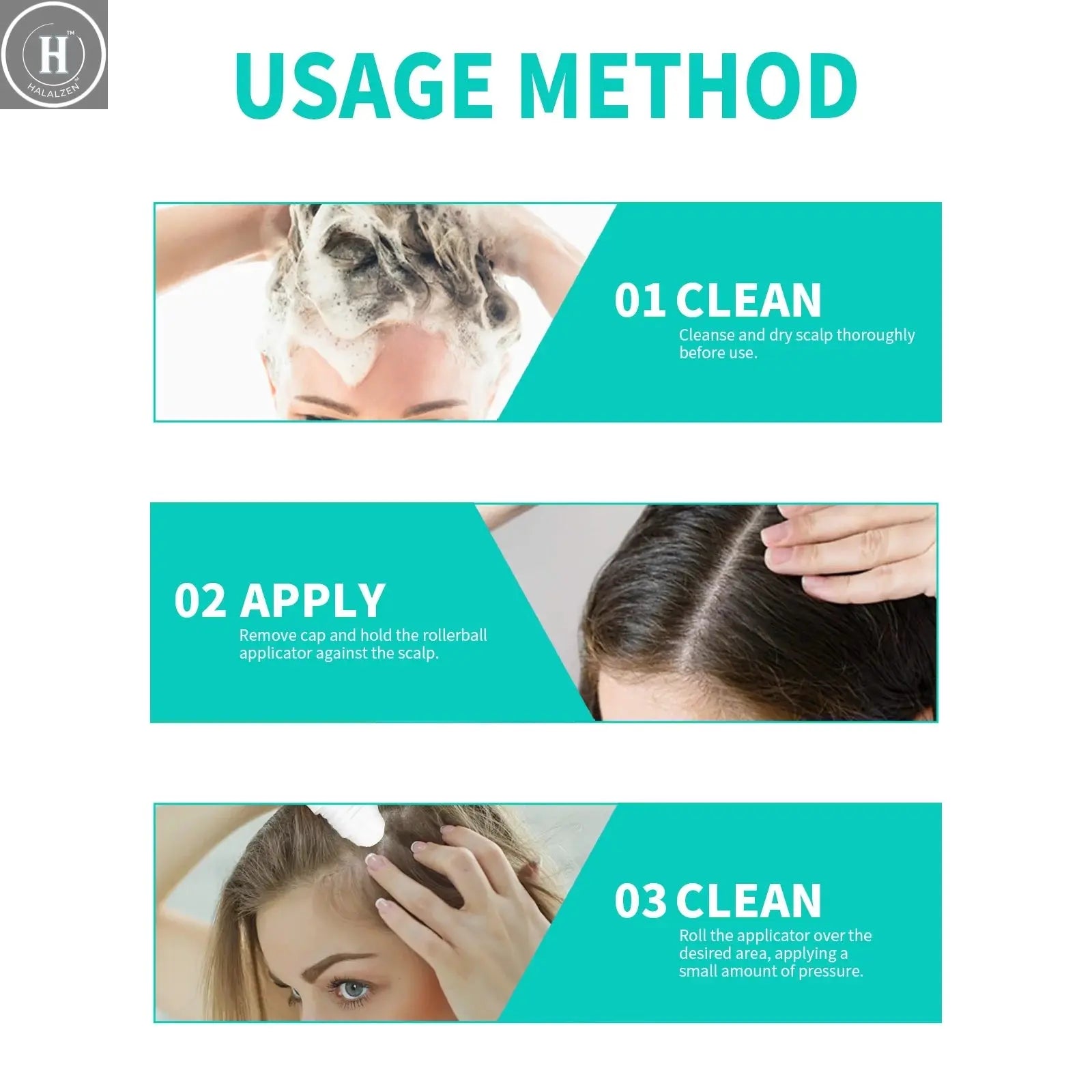 Dense Hair Ball Essence Thick Hair Root Strong Hairline Firm Hair Prevent Hair Loss Hair Care Serum Oil Hair Growth Roller HALALZEN