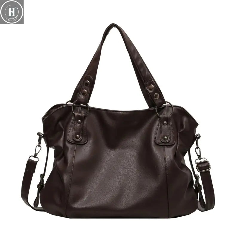 Female Hobo Handbag Large Capacity Shoulder Bags Big Stylsih Casual Tote Bag Ladies A4 Soft Leather Crossbody Bags Business Sac HALALZEN