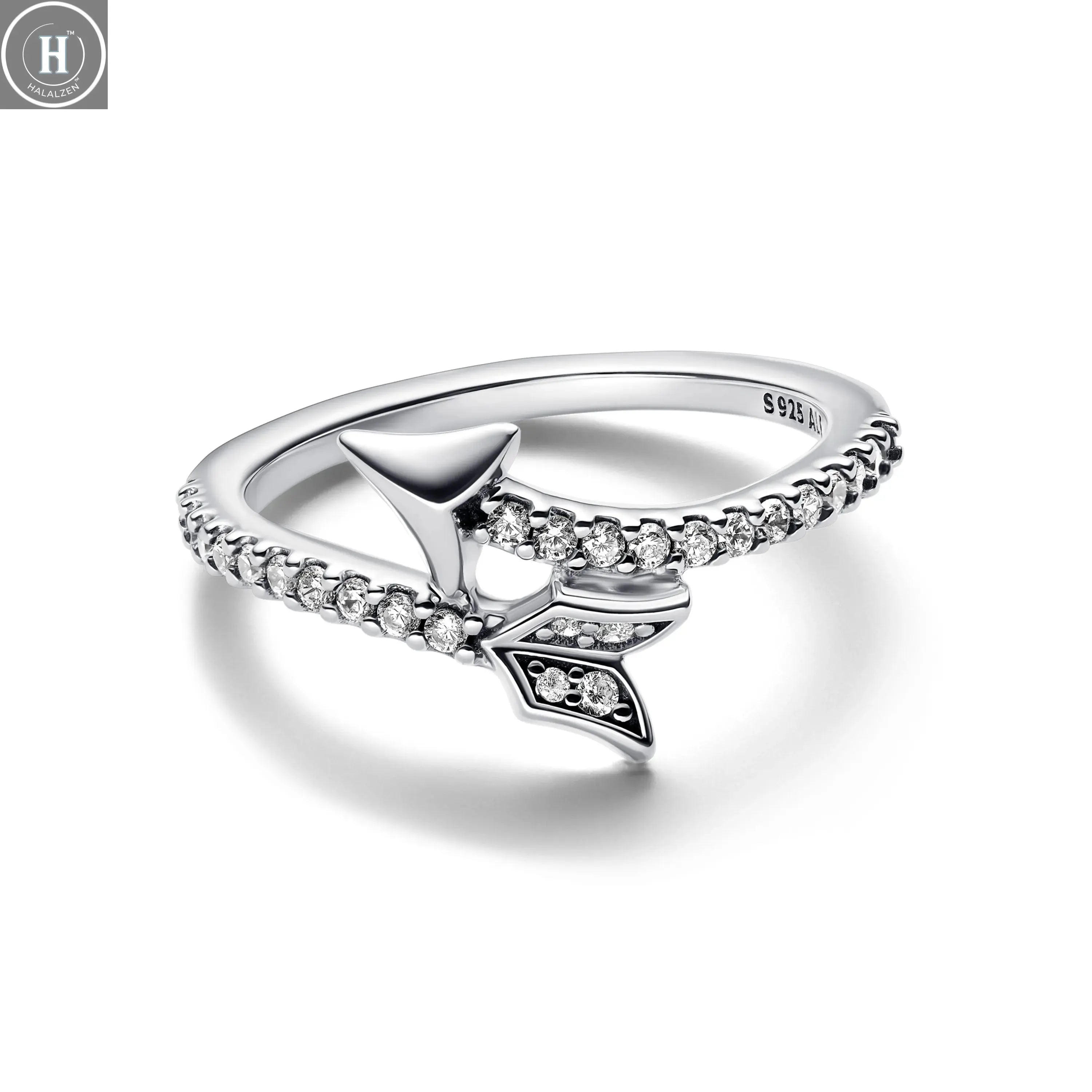 Hot Sale 925 Silver Rings Love Arrow Bow Lotus Heart For Mother Original Silver 925 Wedding Valentine's Day Ring Trinkets HALALZEN