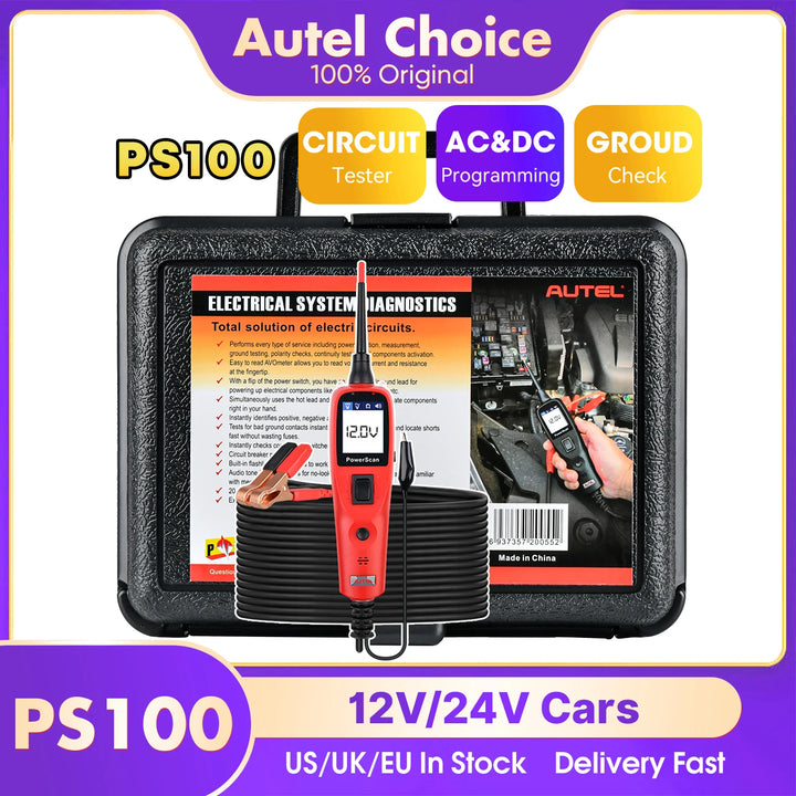 Autel PowerScan PS100 Auto Circuit Tester Diagnostic AVOmeter Test Tool Automotive OBD2 Scanner