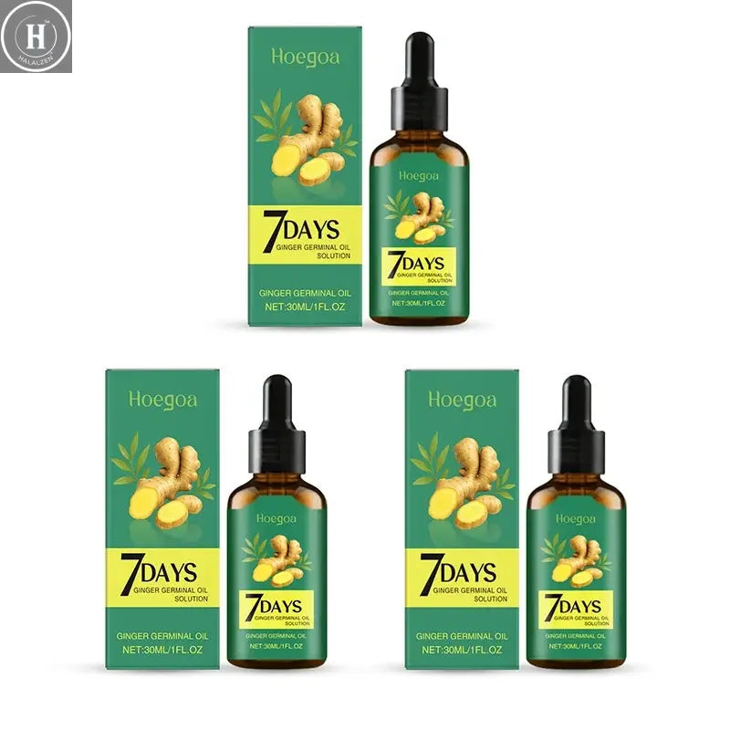 7 Days Fast Ginger Hair Growth Serum Prevent Hair Loss Scalp Treatment Thicker Longer Hair for Accelerate Growth Massage Hair HALALZEN