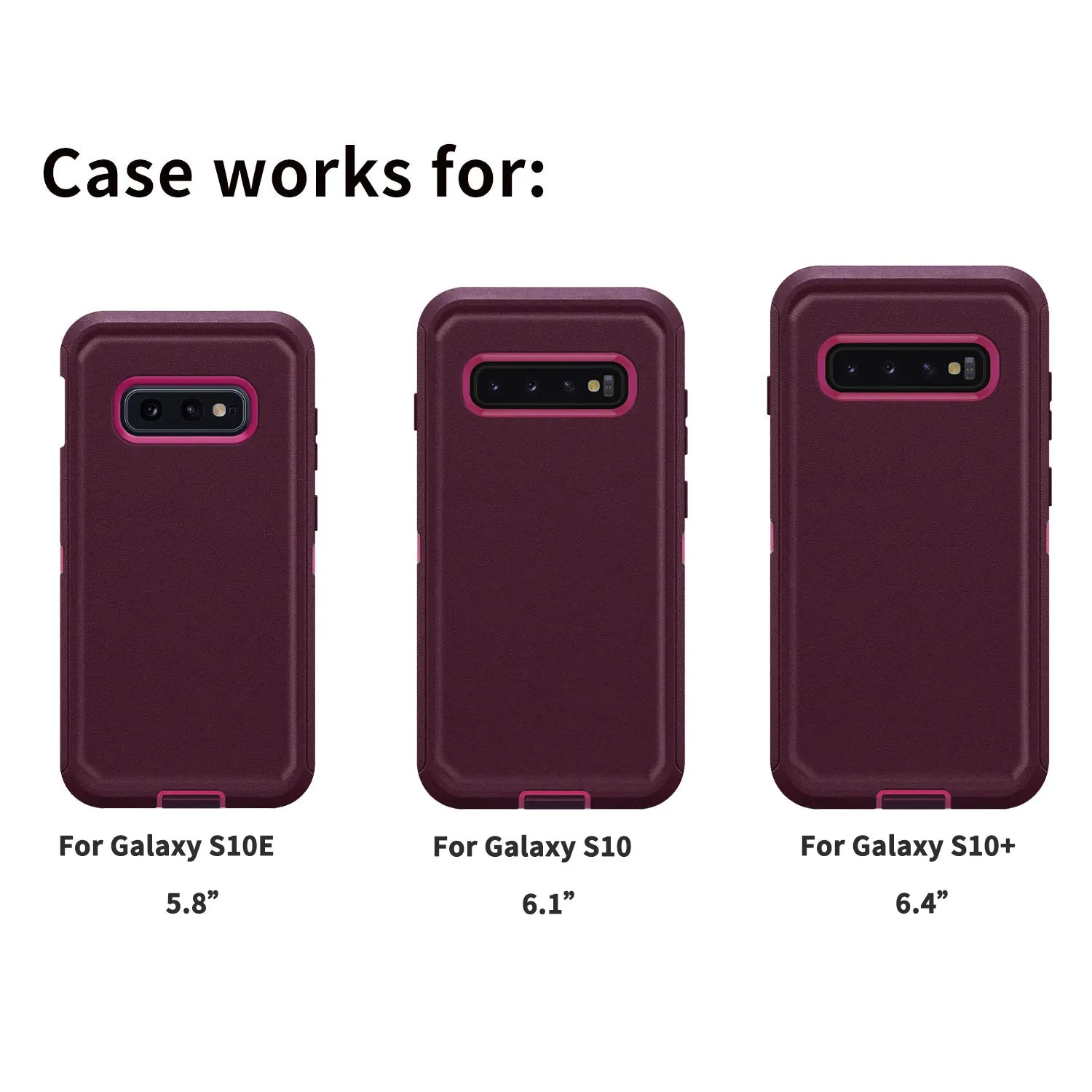 Red For Samsung Galaxy S10+ Plus S10 S10E Case Heavy Duty Shockproof Hard Protective Rugged Hybrid 3in1 Layers Phone Cover
