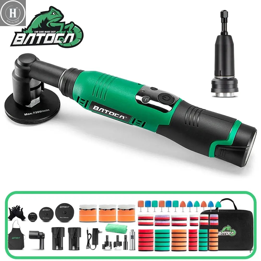 BATOCA S6 Cordless Mini Car Polisher 12V Quick Change Heads Wireless Polishing Machine Kit 3/12mm Orbital For Detail HALALZEN