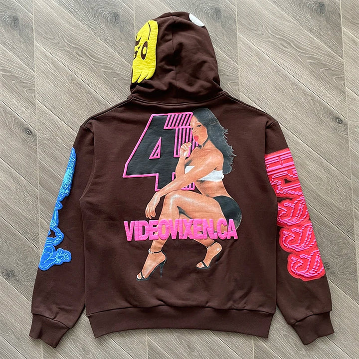 DRAKE RELATED HOODIE colorful cartoon rabbit foam print hooded sweater