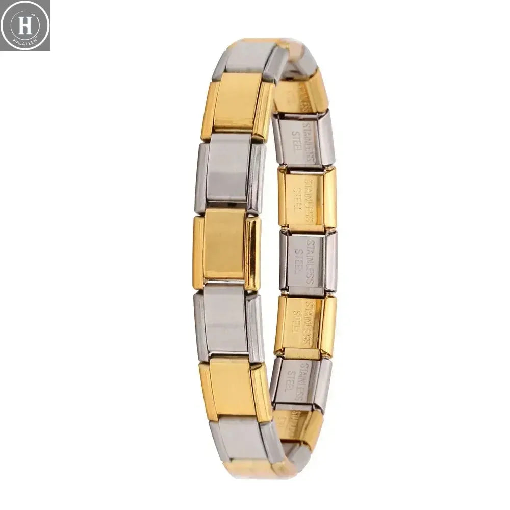 Hapiship New Women's Jewelry 9mm Width Italian Elastic Charm Bracelet Fashion Stainless Steel Bangle ST- HALALZEN