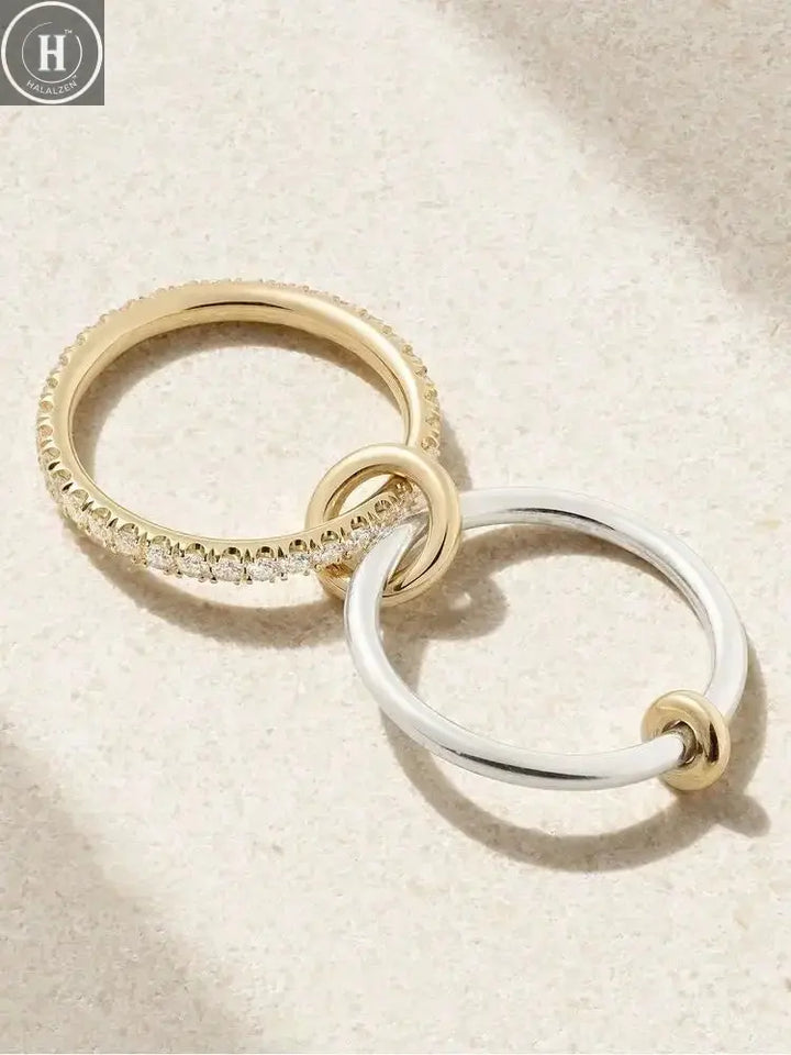 925 Sterling Silver Simple Fashion Multi-Layer Round Zircon Ring For Women Anniversary Daily Wear High Quality Fine Jewelry HALALZEN