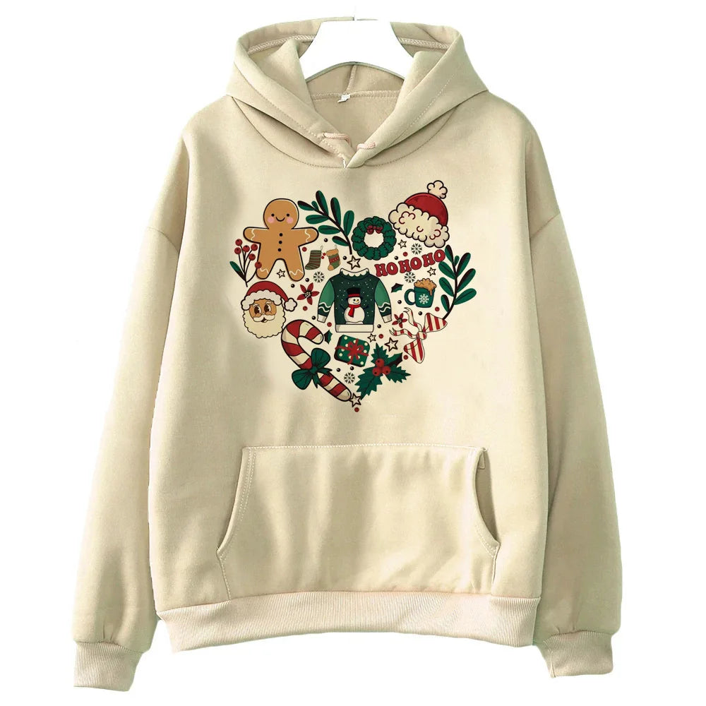 Christmas hoodie Y2K anime soft fabric winter female tracksuits comfortable printed design pattern