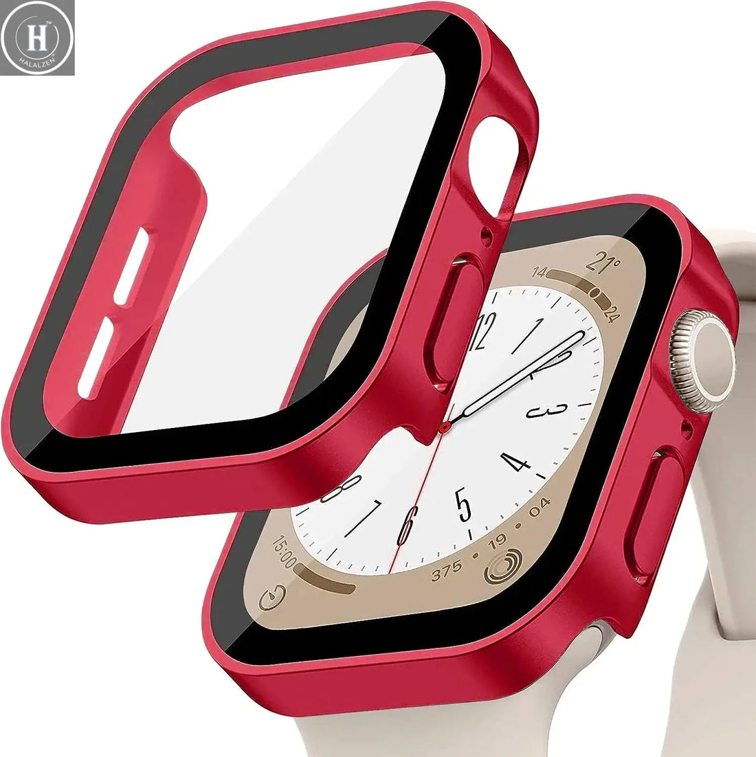 Tempered Glass+Cover For Apple Watch 11 10 9 8 7 46mm 42mm PC Bumper Screen Protector Case iWatch Series 7 6 5 4 SE3 44 40 45mm HALALZEN