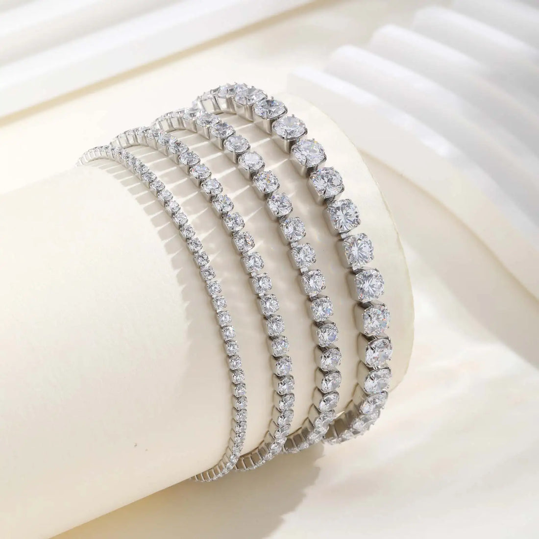 2/3/4/5MM Luxury Zircon Tennis Chain Bracelet for Women, Stainless Steel Bracelet Zircon Chain Bracelets, Dainty Jewelry Gift