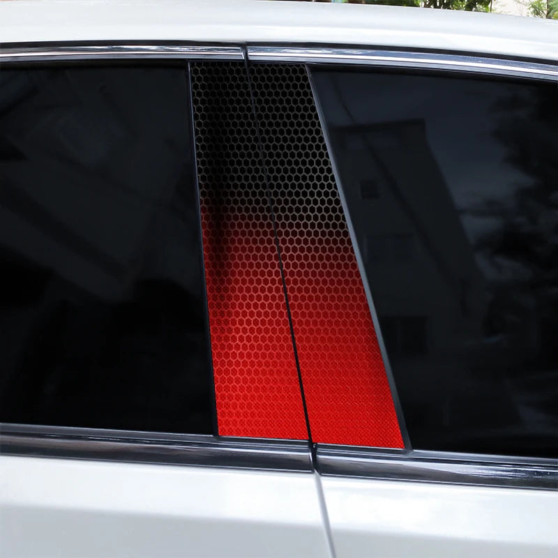 2pcs Polygonal Honeycomb Car Stickers Car Door Pillar Stickers Anti-Scratch Vinyl Stickers Car Center B Pillar DIY Stickers