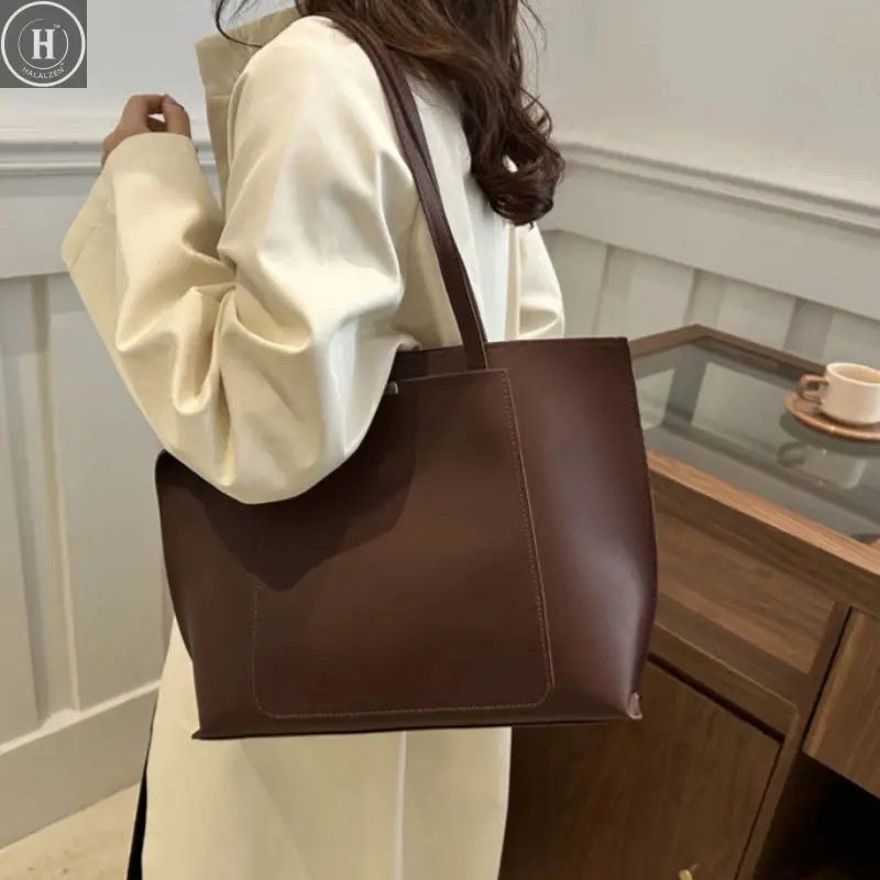 New Large-capacity Shoulder Bag, Trendy Tote Bag, New Retro Commuter Handbags, 2026 Winter Trend Korean Shoulder Bags for Women HALALZEN