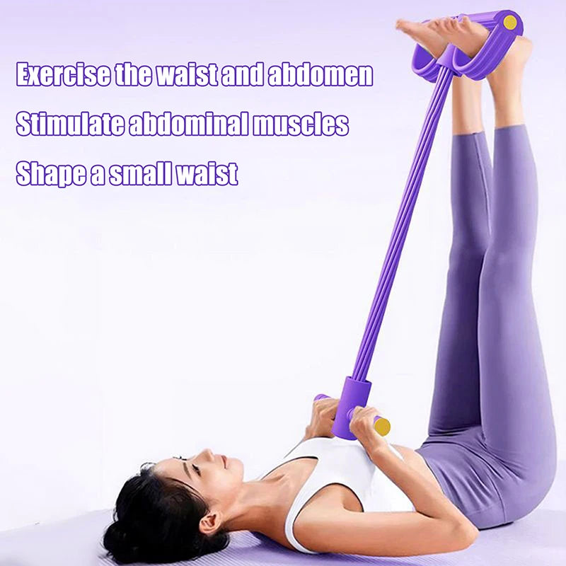10-Tube Yoga Pedal Puller Woman Resistance Bands Abdomen Waist Arm Training Elastic Pull Rope Fitness Equipment