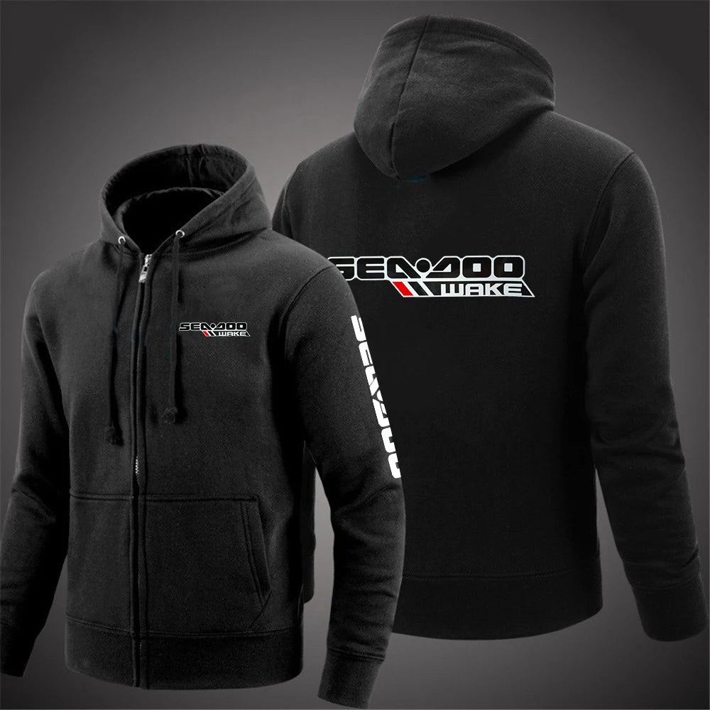 Sea Doo Seadoo Moto 2023 Men New Long Sleeves Cotton Solid Color Zipper Couples Hoodies Custom Sweatshirt Fashionable tops