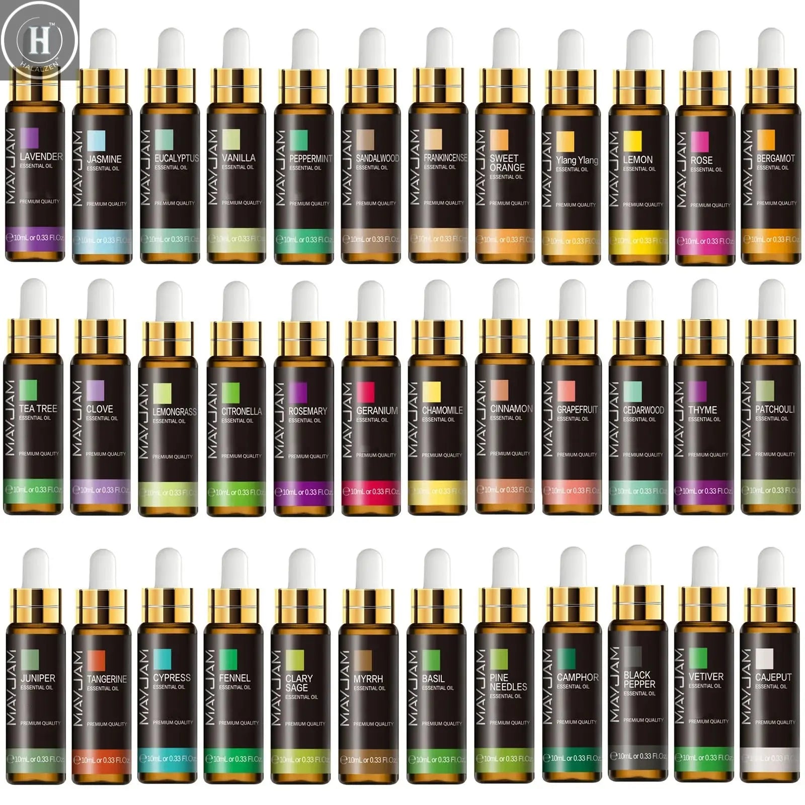 10ml Pure Plant Essential Oil For Humidifier Diffusers Mint Lavender Tea Tree Rose Vanilla Sandalwood Jasmine Pure Nature Oil HALALZEN