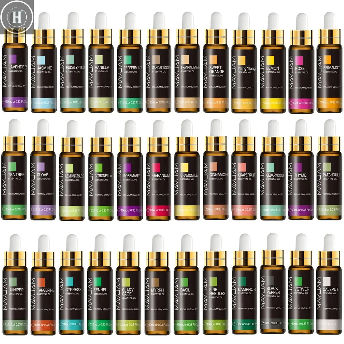 10ml Pure Plant Essential Oil For Humidifier Diffusers Mint Lavender Tea Tree Rose Vanilla Sandalwood Jasmine Pure Nature Oil HALALZEN