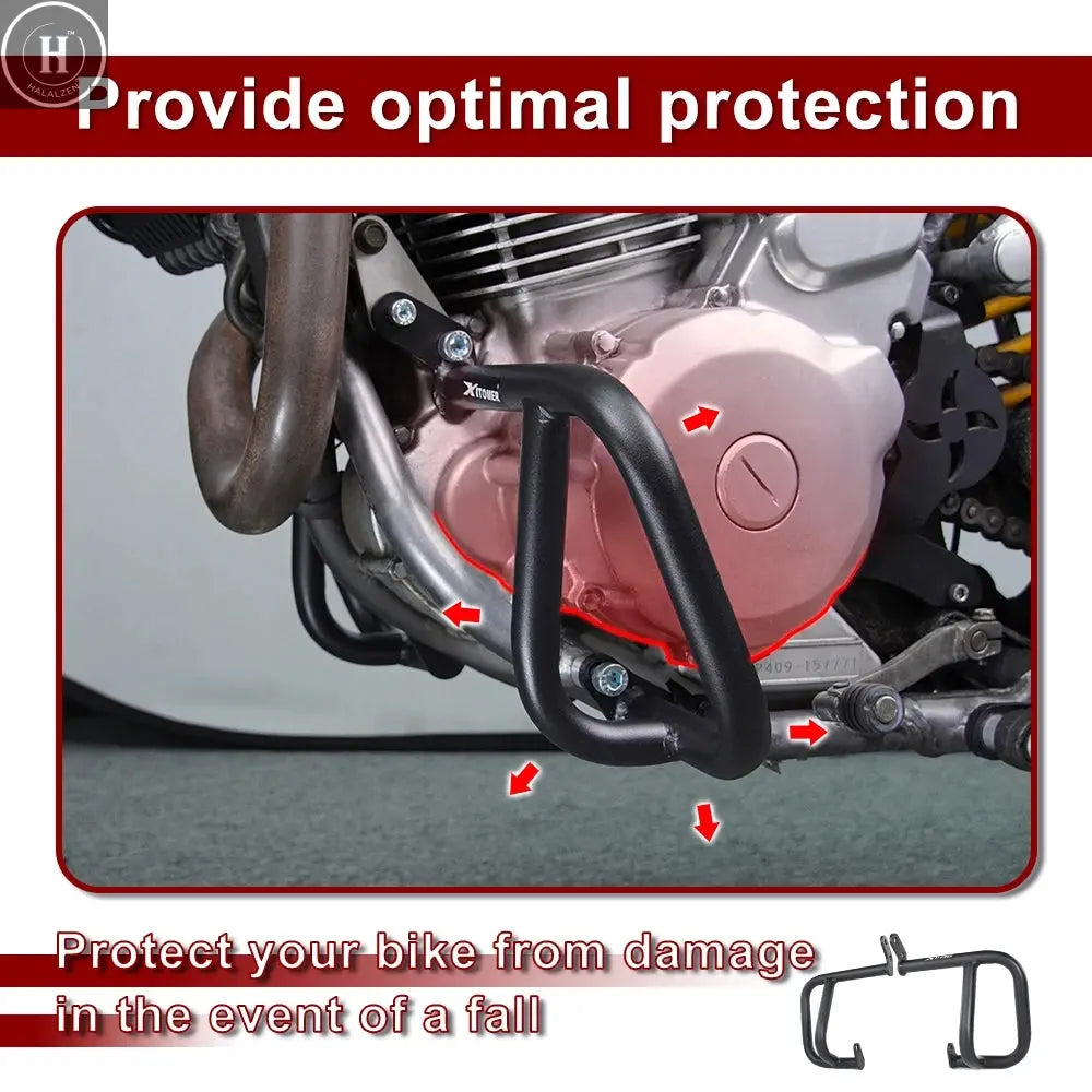 For Suzuki DR 650 DR650 DR650S DR650SE 1996-2025 Motorcycle Steel Bumper Crash Bars Frame Protector Engine Guards Crash Cage HALALZEN