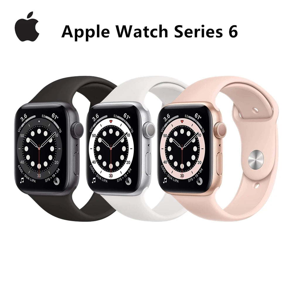 100% Original Apple Watch Series 6 40mm 44mm GPS Apple Watch S6 Aluminum Case with Sport Band iOS SmartWatch