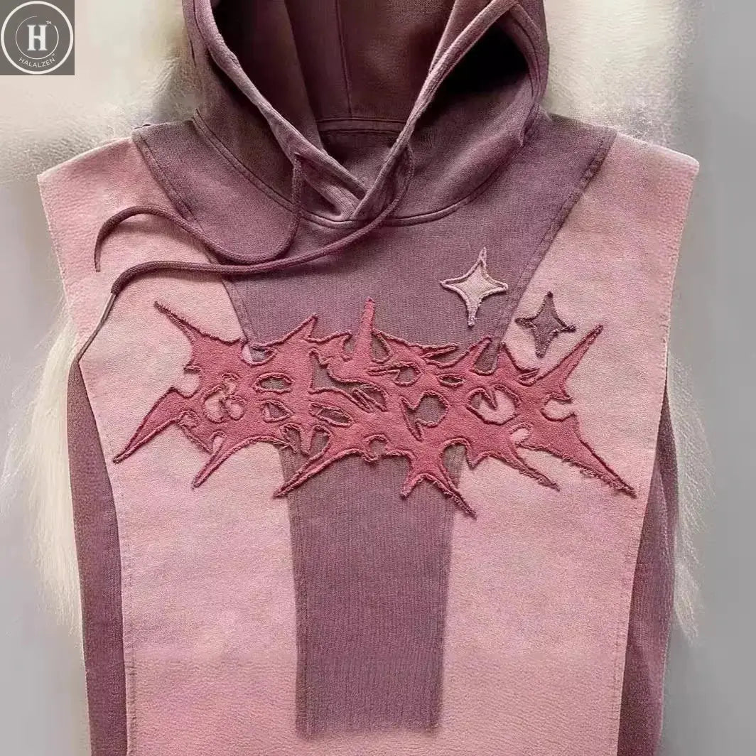 Street Sle Y2K Patchwork Hoodie ex Loose Casual Faionable Hooded Sweatirt Spring 2024 Long Sve Stripe Pattern HALALZEN